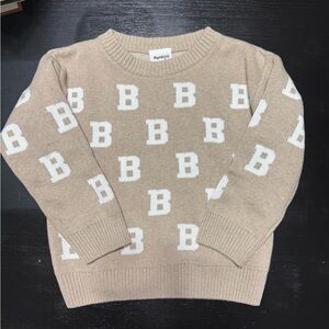 NEVER WORN Tan Sweater with White Lettering